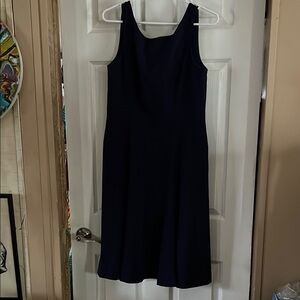 Marc New York Navy Blue A-Line Scoop Neck Midi Dress